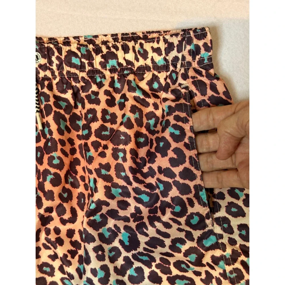 NWT Boardies Leopard Animal Print Swim Trunks Men's XL Coral, Black, Turquoise